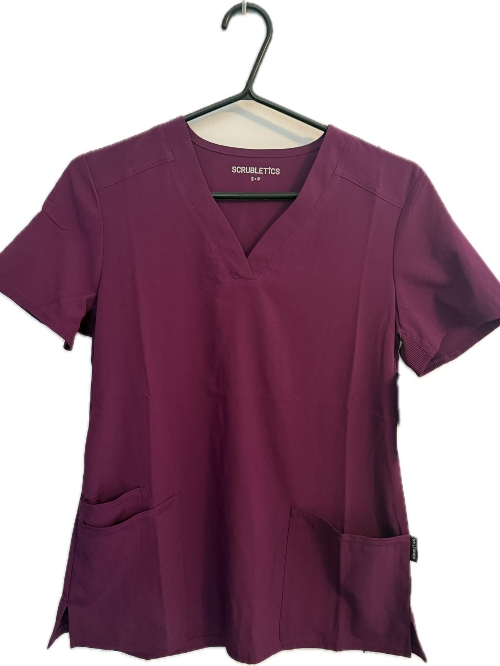 Scrubletics Women's V-Neck Medical Scrub Top in Plum
